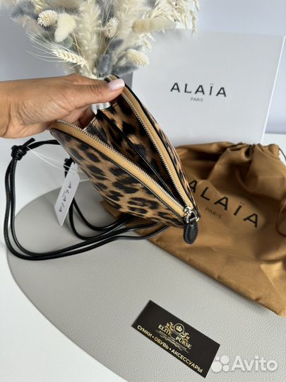 Сумка сердце Alaia леопардовый принт