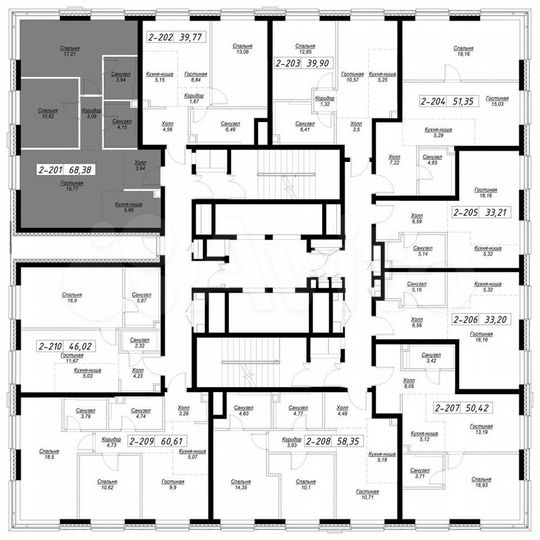 2-к. квартира, 68 м², 22/36 эт.