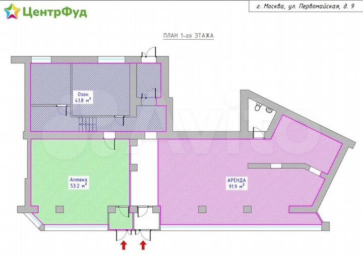 Торговая площадь 92 м² в Гастромаркете