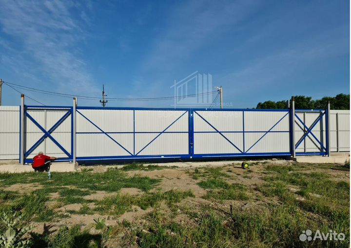 Ворота на длинные проемы, откатные телескопические