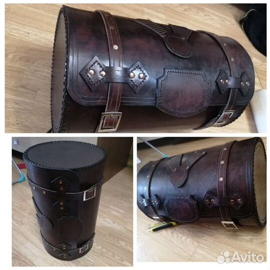 Кофр, батон, сумка для мотоцикла из кожи