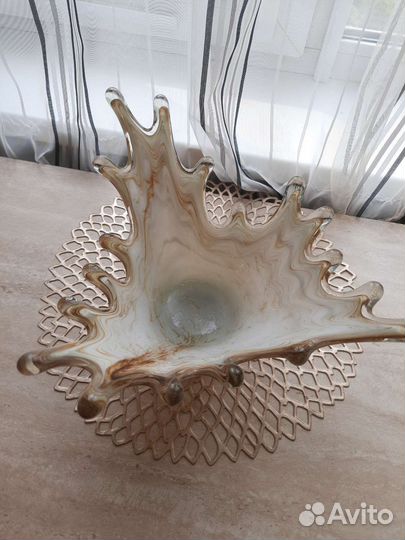 Ваза гутное стекло 70-е СССР галицкое мурано