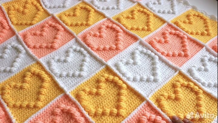 Плед детский вязаный ручная работа