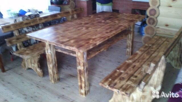 Деревянные столы лавочки скамейки стулья