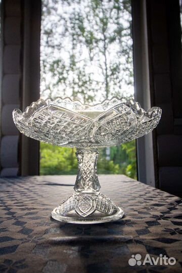 Ваза для фруктов на ножке стекло Царская Россия