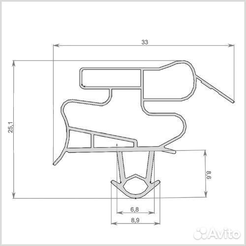 Резина для холодильников Беко 113*57см