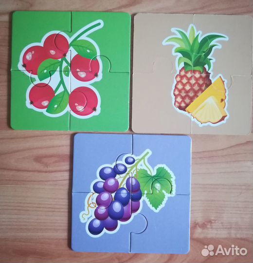 Пазлы детские на 2-6 деталей