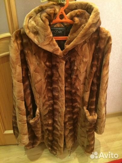 Шуба из кусочков норки