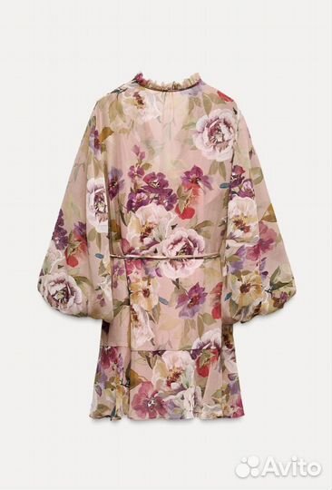 Zara новая коллекция платье с цветочным принтом и