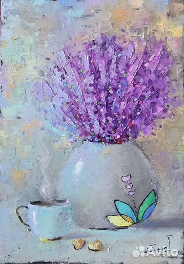 Картина маслом лаванда