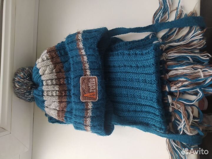 Комплект шапка и шарф для мальчика зима