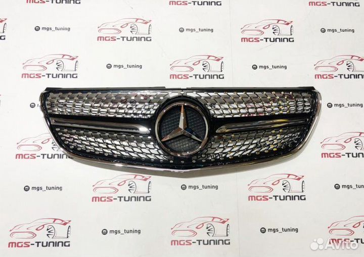Решетка Mercedes V-Class Diamond Black Б/К 14-н.в