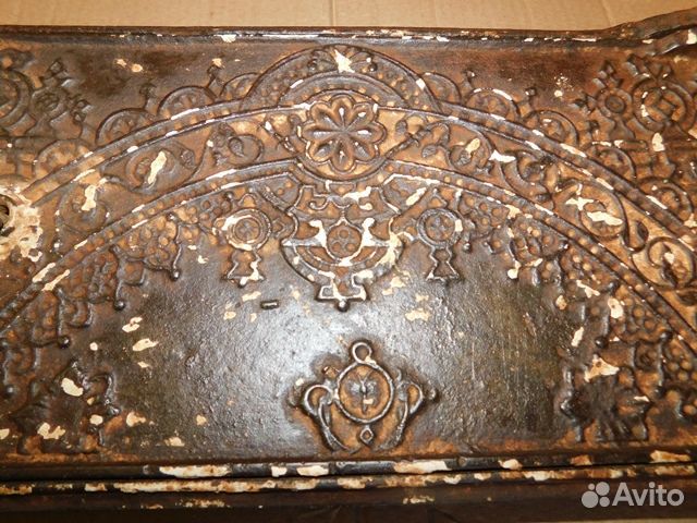 Антикварная, чугунная, печная, топочная дверца ри