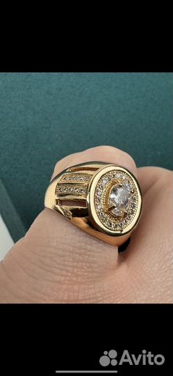 Перстень мужской мезинчиковый позолота