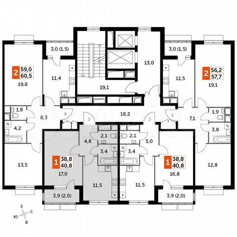 1-к. квартира, 40,8 м², 7/16 эт.