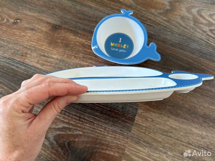 Набор бамбуковой посуды для кормления детей, киты