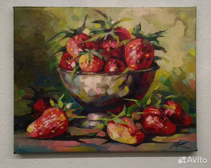 Картина маслом. Клубника