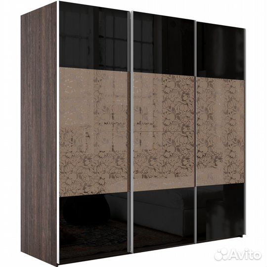 Шкаф-купе Эста 3-х дверный Комби (6 Черных стекол