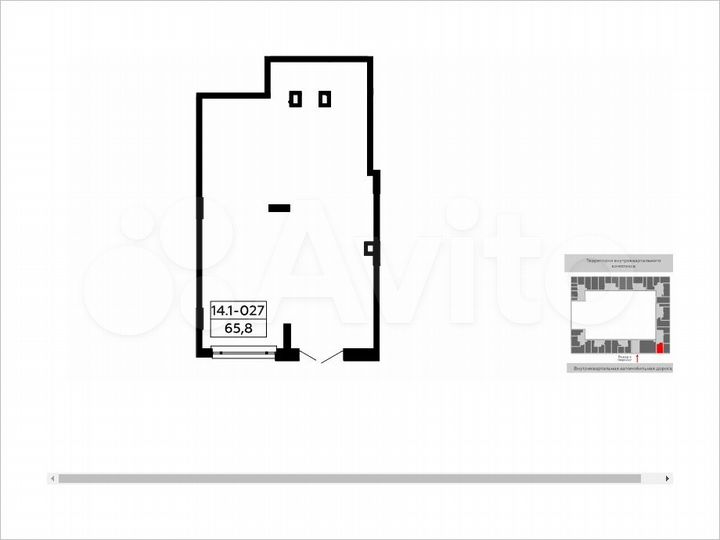 Аренда, торговое помещение, площадь 65.7 кв.м