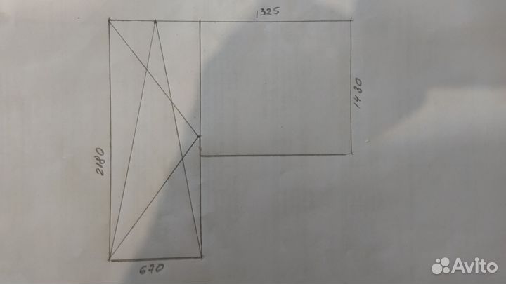 Балконная дверь с окном, бу