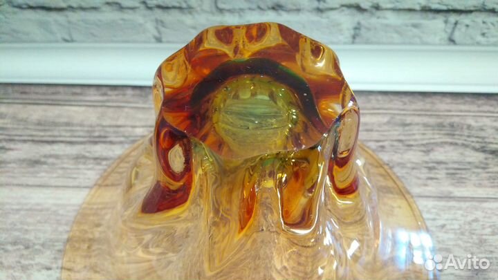 Ваза конфетница гутное стекло времен СССР