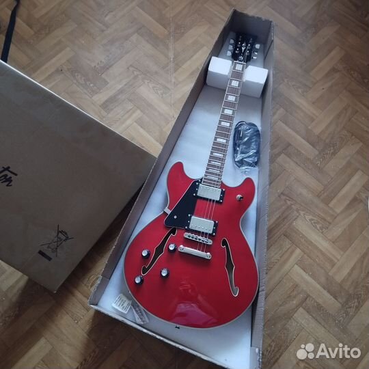 Леворукая электрогитара Harley Benton hb 35+