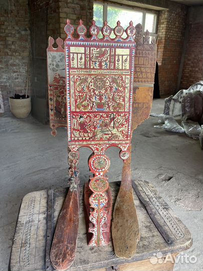 Прялки нарядные, деревянные, расписные