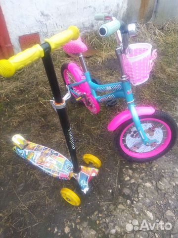Детский велосипед и самокат бу