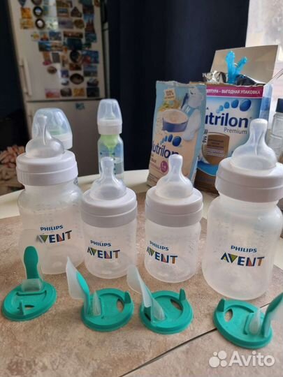 Молокоотсос avent двойной + бутылки avent