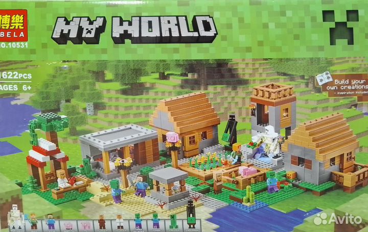 Конструктор майнкрафт большая деревня 1622 дет