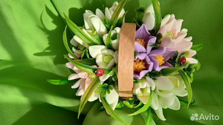 Первоцветы с подснежниками-мыло ручной работы