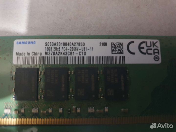 Оперативная память DDR 4 samsung на 16 GB