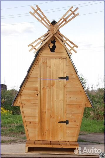 Уличный туалет деревянный ART124