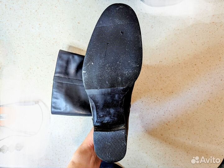 Сапоги женские 41 размер, нат кожа, черные
