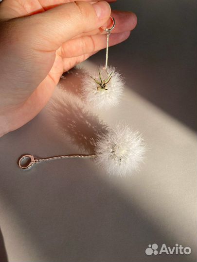Серьги одуванчики