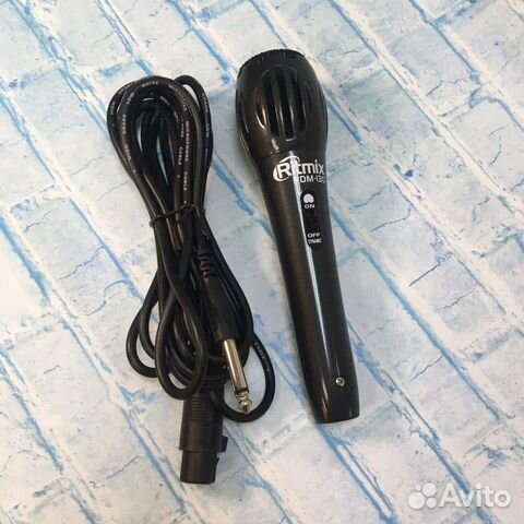 Микрофон (черный) для караоке,кабель 2м Ritmix 130