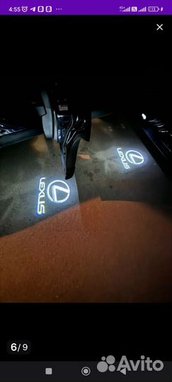 Подсветка дверей с логотипом lexus