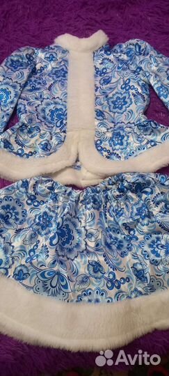 Костюм Снегурочки детский Гжель