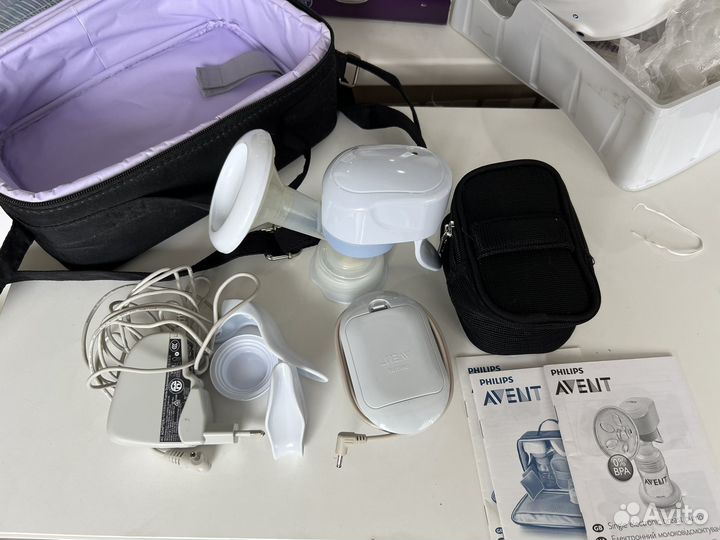 Молокоотсос avent электрический дорожный