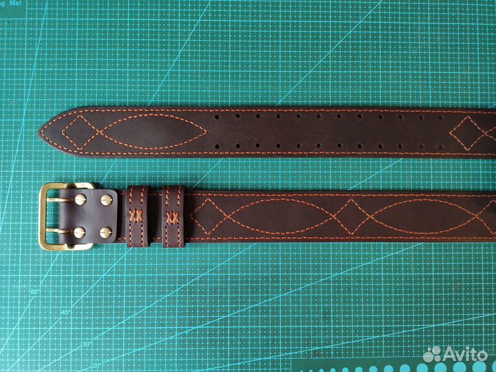 Ремень с офицерской прошивкой брючный 50 мм