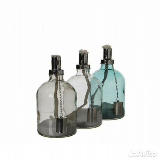 Масляная лампа-бутылка, стекло, 11х22см