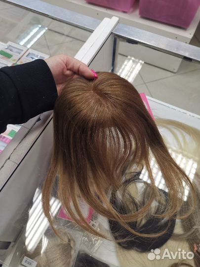 Накладная чёлка из натуральных волос на сеточке