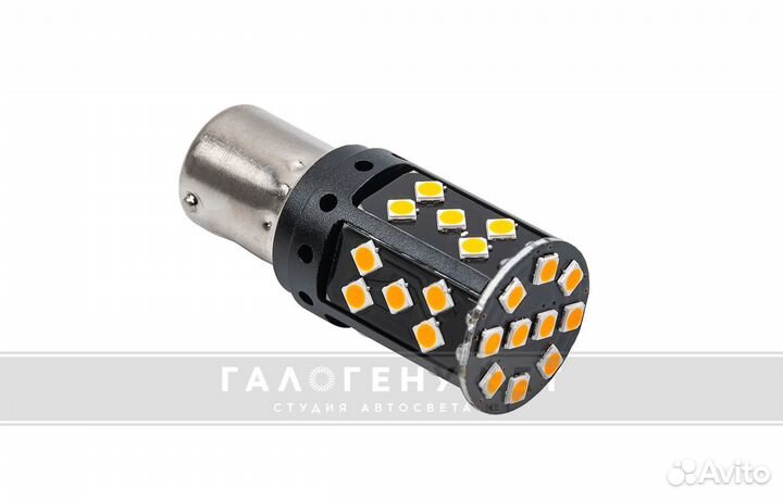 Автолампа GNX PY21W LED оранжевая canbus (1шт)