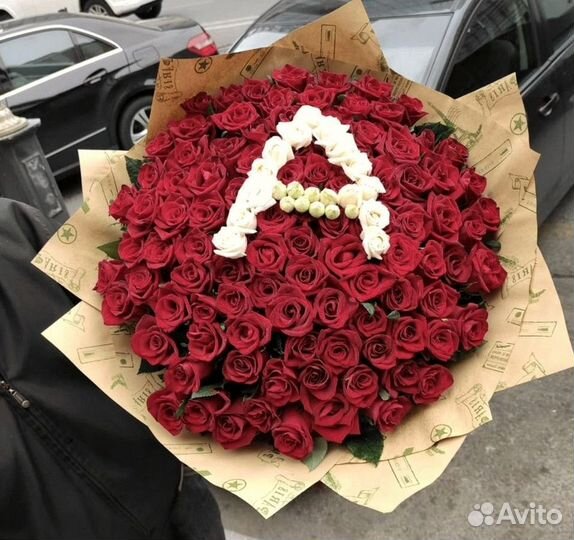 Огромный букет, 101 роза, доставка цветов