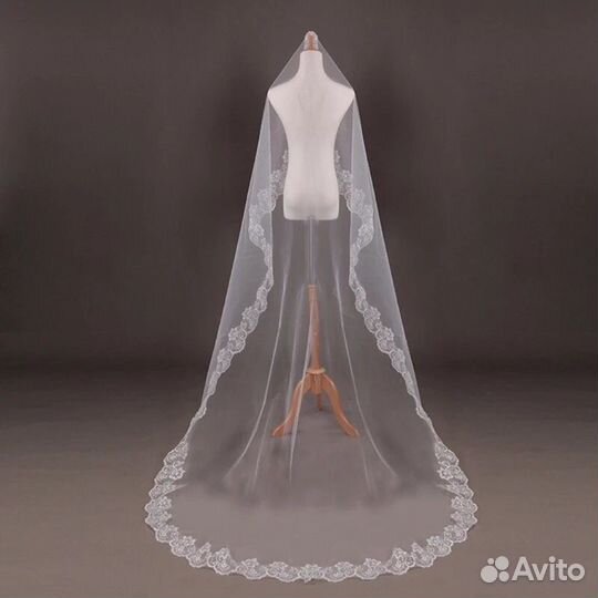 Новая Фата свадебная. В ассортименте. Белый/Айвори