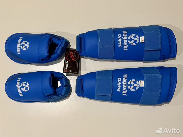 Защита ног для каратэ Hayashi тренировочная синий