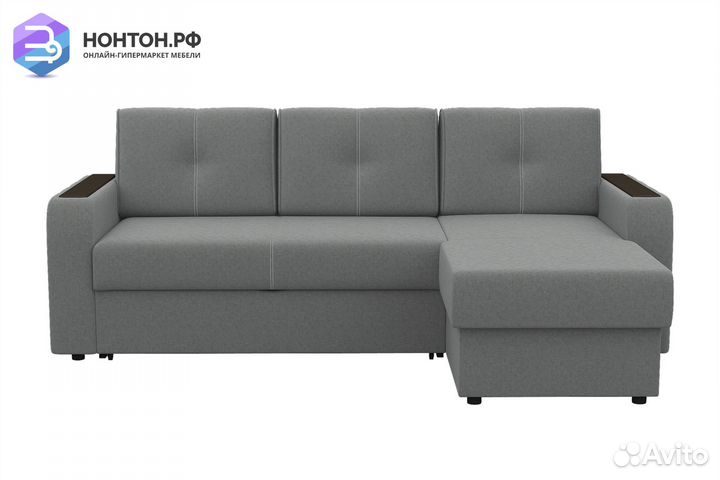 Диван угловой дельфин Бостон серый