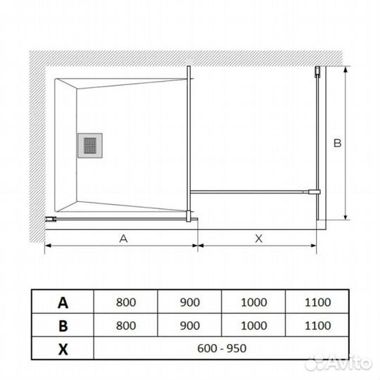 Душевая перегородка Paini paini-WalkIN80G 80x195