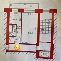 1-к. квартира, 32,1 м², 9/9 эт.