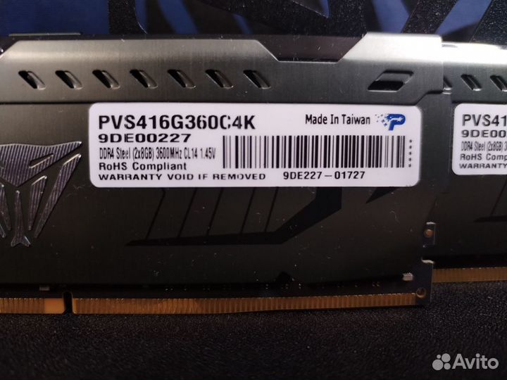 DDR4 16 Gb 3600 Mhz CL14 Patriot Viper Steel